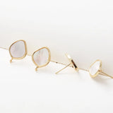 4PCS Shell Ear Studs Diy Earrings Charms 12*16mm