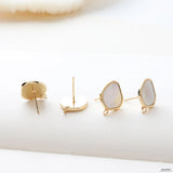 4PCS Shell Ear Studs Diy Earrings Charms 12*16mm