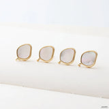 4PCS Shell Ear Studs Diy Earrings Charms 12*16mm