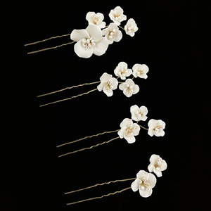 4PCS Flower Hair Pins Wedding Hair Jewelry Bridal Tiara Head Ornament