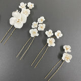 4PCS Flower Hair Pins Wedding Hair Jewelry Bridal Tiara Head Ornament