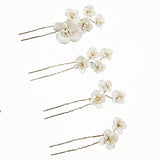 4PCS Flower Hair Pins Wedding Hair Jewelry Bridal Tiara Head Ornament