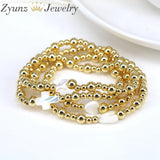 4PCS Shell Heart Star Cross Charm Bracelet Beaded Bracelets for Women