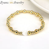 4PCS Shell Heart Star Cross Charm Bracelet Beaded Bracelets for Women