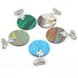 4PCS Turquoise Shell Round Pendant for DIY Jewelry Making