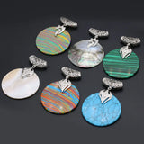 4PCS Turquoise Shell Round Pendant for DIY Jewelry Making