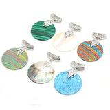 4PCS Turquoise Shell Round Pendant for DIY Jewelry Making