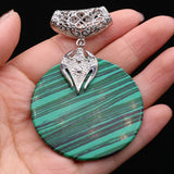 4PCS Turquoise Shell Round Pendant for DIY Jewelry Making