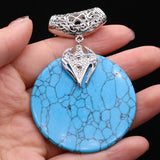 4PCS Turquoise Shell Round Pendant for DIY Jewelry Making