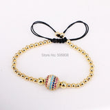 Micro Pave CZ & Beads Macrame Bracelet for Men Women