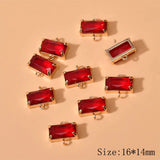 4PCS Women's Rhinestone Pendant Charms 14k Plated DIY Jewelry Making