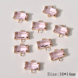 4PCS Women's Rhinestone Pendant Charms 14k Plated DIY Jewelry Making