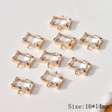 4PCS Women's Rhinestone Pendant Charms 14k Plated DIY Jewelry Making