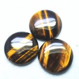 4PCS Yellow Tiger Eye Stone Cabochons Round Shape 30MM for Jewelry DIY