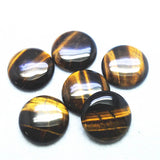 4PCS Yellow Tiger Eye Stone Cabochons Round Shape 30MM for Jewelry DIY
