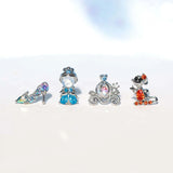 4PCS Copper Zircon Princess Crystal Shoe Stud Earrings Women Gift