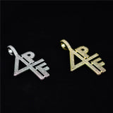 4PF Pendant CZ Bling Iced Out Chain Necklace Hip Hop Jewelry