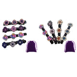 4Pack Crystal Stone Braided Hair Clips Flower Hair for Women Girls