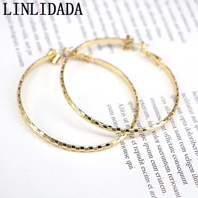 4 Pairs 50mm Big Hoop Earrings for Women Round Circle Metal Jewelry