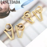 4Pairs Silver CZ Crystal Triangle Earrings Party Jewelry