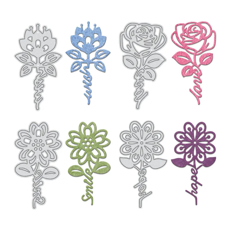 Metal Flower Stems Cutting Dies for Scrapbook Embossing Card Craft