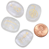 Healing Reiki Crystal Engraved Symbols Palm Stone Set