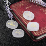 Healing Reiki Crystal Engraved Symbols Palm Stone Set