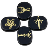 Healing Reiki Crystal Engraved Symbols Palm Stone Set