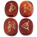 Healing Reiki Crystal Engraved Symbols Palm Stone Set