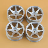 4Pcs 1/10 RC Car 52mm Metal Wheel Rim for Sakura, Silver A