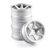 4Pcs 1/10 RC Car 52mm Metal Wheel Rim for Sakura, Silver A