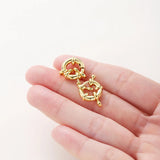 4Pcs 14K/18K Plated Brass Spring Clasp Rings for DIY Jewelry Making