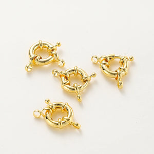 4Pcs 14K/18K Plated Brass Spring Clasp Rings for DIY Jewelry Making