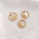 4Pcs 14K Copper Shell Tiger Charms Pendants DIY Jewelry Findings