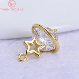 4pcs 17*11mm 24K Champagne Brass Zirconia Tree Charms Pendant Jewelry