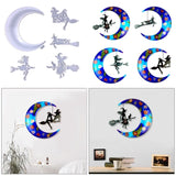 Halloween Witch Broom Moon Wall Decor Mold Resin Casting Pendant