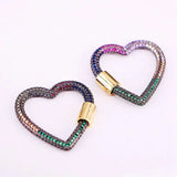 Heart Lock Carabiner Pendant CZ Clasp