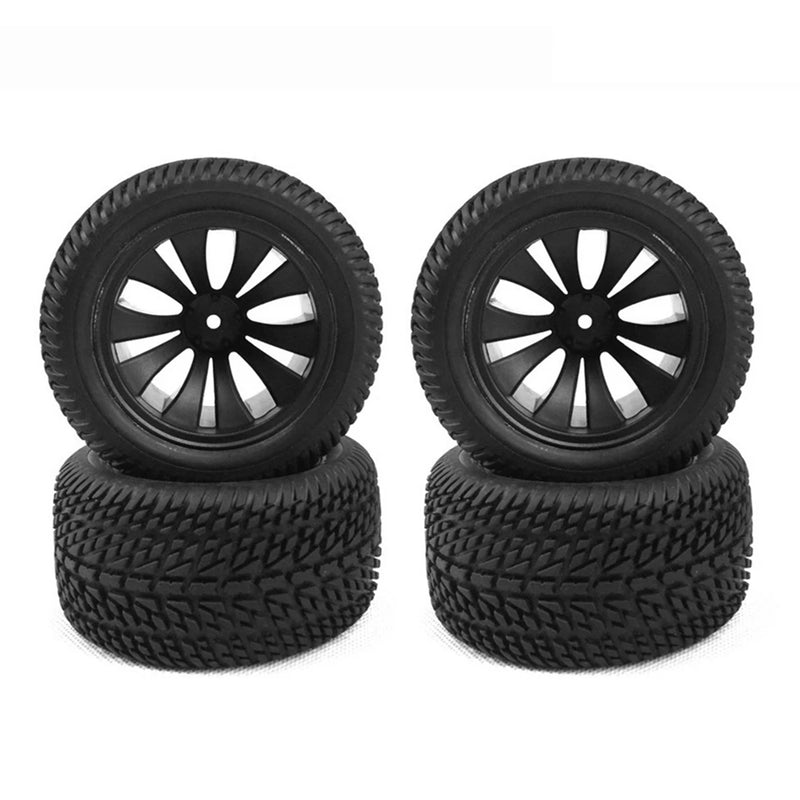 4Pcs 90mm Rubber Tires Tyre Wheel RC Car Upgrade Parts