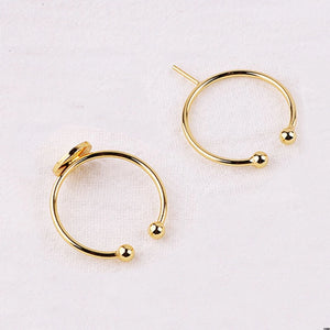 4Pcs Adjustable 14K Flat Circle Bezel Ring Base 8mm Blanks Pin DIY Rings Jewelry