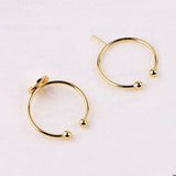 4Pcs Adjustable 14K Flat Circle Bezel Ring Base 8mm Blanks Pin DIY Rings Jewelry