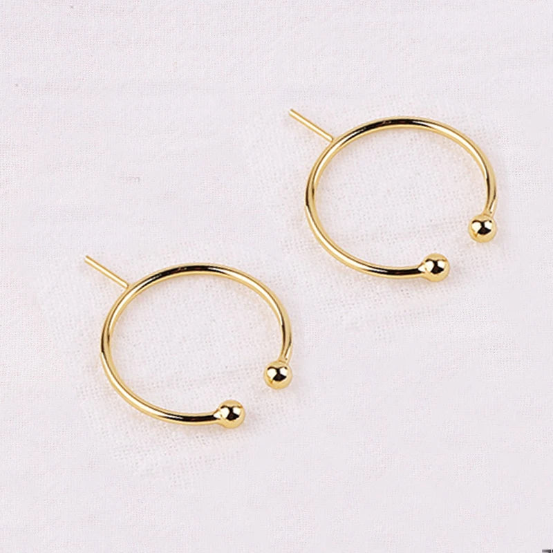 4Pcs Adjustable 14K Flat Circle Bezel Ring Base 8mm Blanks Pin DIY Rings Jewelry