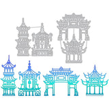 4Pcs Antique Temple Metal Cutting Dies for DIY Scrapbooking