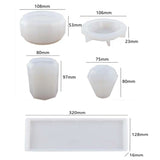 4PCS Bathroom Storage Resin Silicone Mould - Toothbrush Holder, Pen Holder Vase