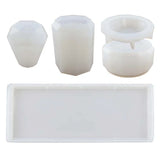 4PCS Bathroom Storage Resin Silicone Mould - Toothbrush Holder, Pen Holder Vase
