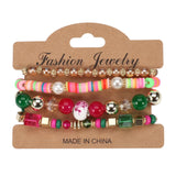 4Pcs Bohemian Glass Beads Bracelet Set For Women Stackable Bangle Female