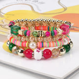 4Pcs Bohemian Glass Beads Bracelet Set For Women Stackable Bangle Female