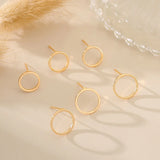 4Pcs Brass Plated Circle Post Earrings Triangle Stud For DIY Jewelry Making