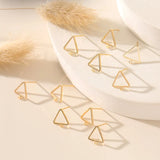 4Pcs Brass Plated Circle Post Earrings Triangle Stud For DIY Jewelry Making