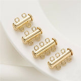 4Pcs Brass Plated Strand Layered Necklace Clasp DIY Jewelry Making