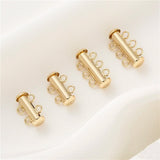 4Pcs Brass Plated Strand Layered Necklace Clasp DIY Jewelry Making